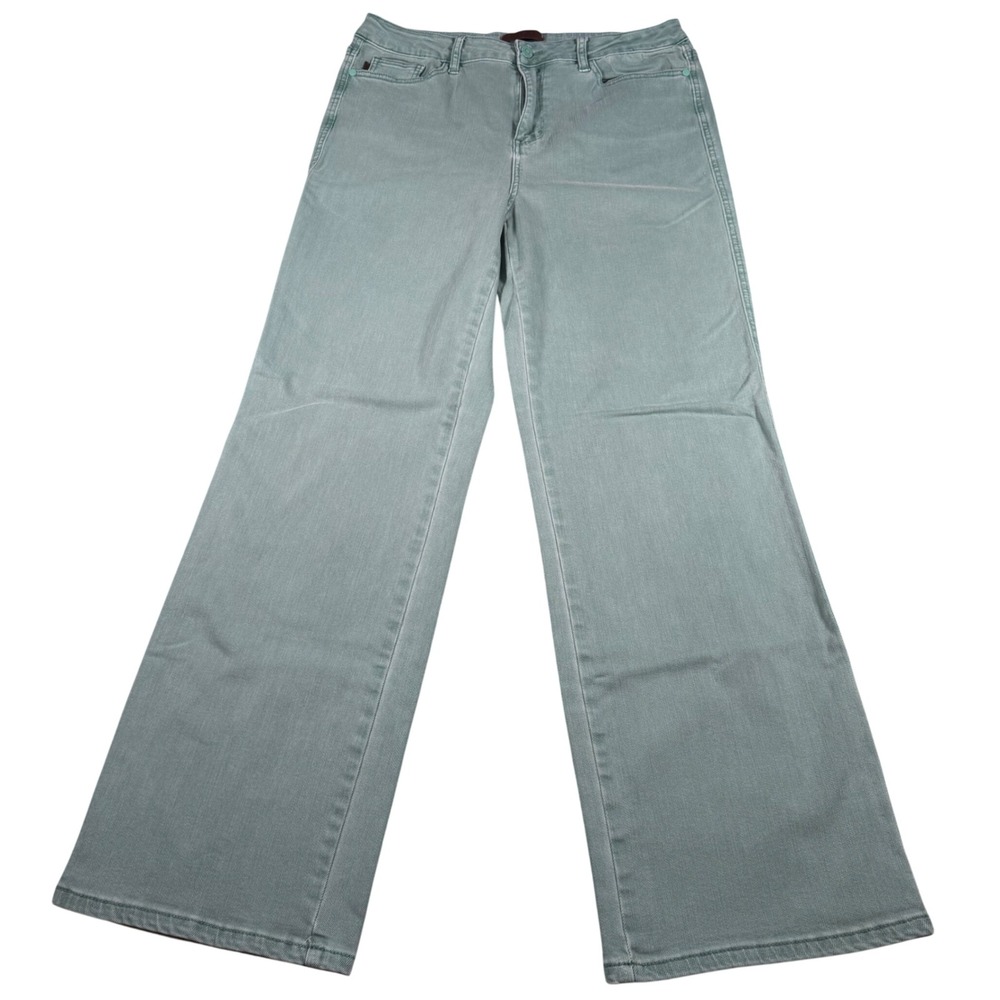 Judy Blue Wide Leg Jean Women 15/32 (FITS 32x31) Sage Green Garment Dyed JB88621